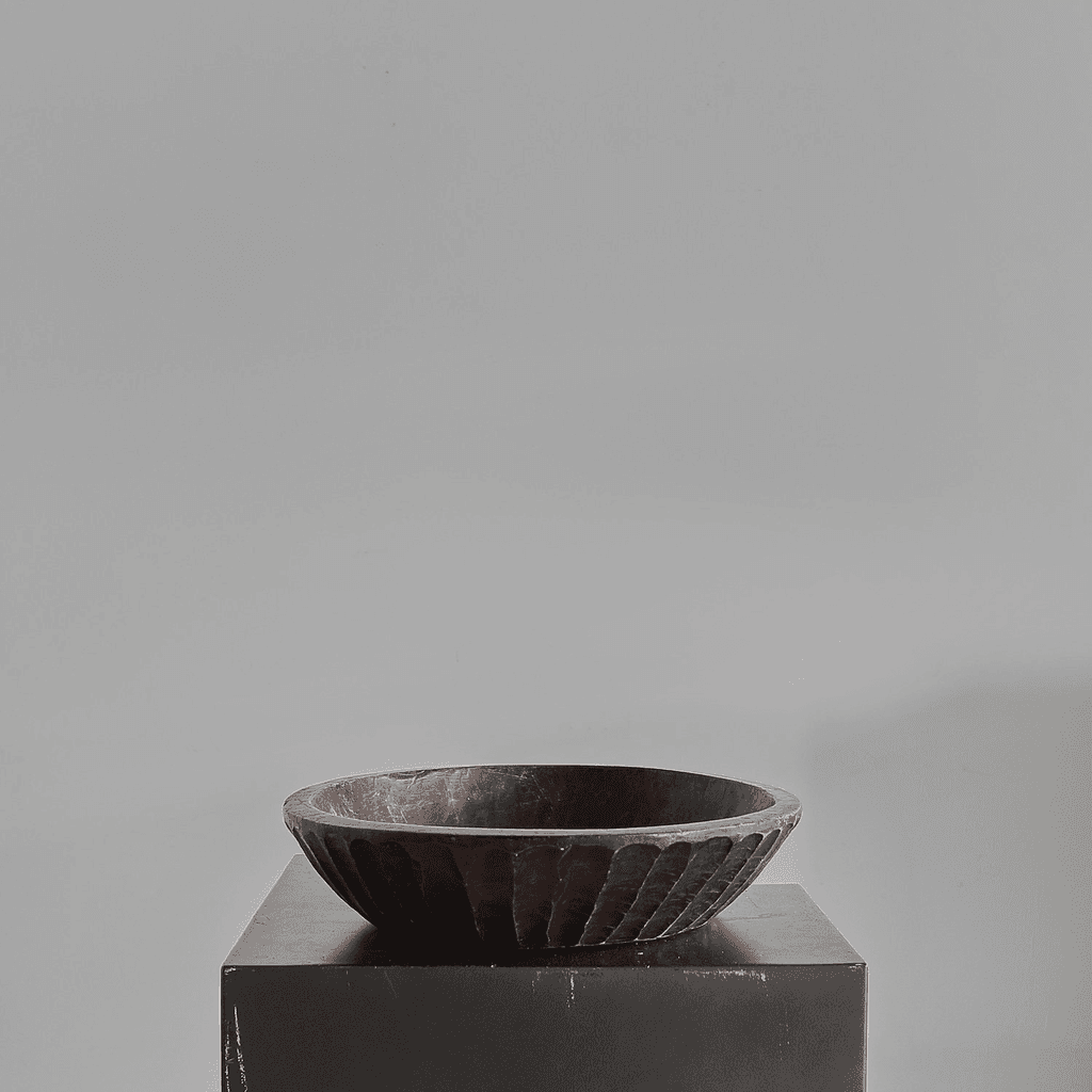 Primitive “Gouged” Cedar Japanese Bowl (1)